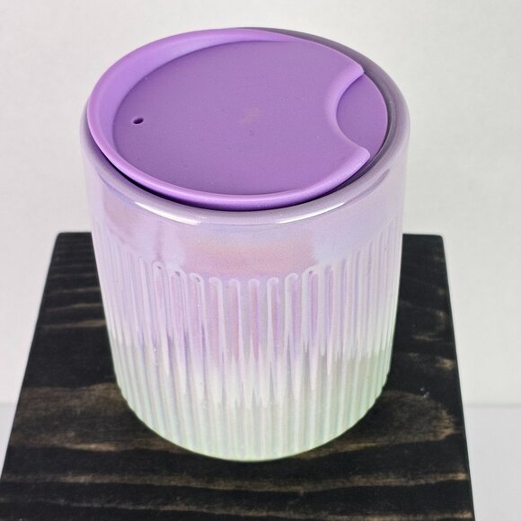 2022 Starbucks Purple Iridescent Winter Ceramic Coffee Tea Hot Drink Mug & Lid - Picture 3 of 6